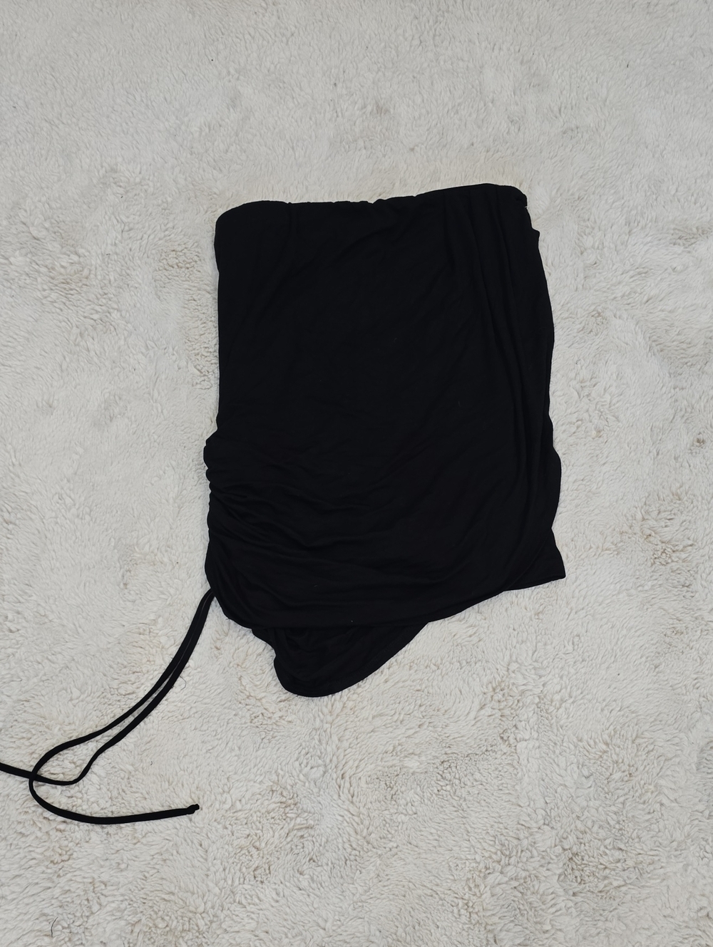 Free People Black Ruched Mini Skirt